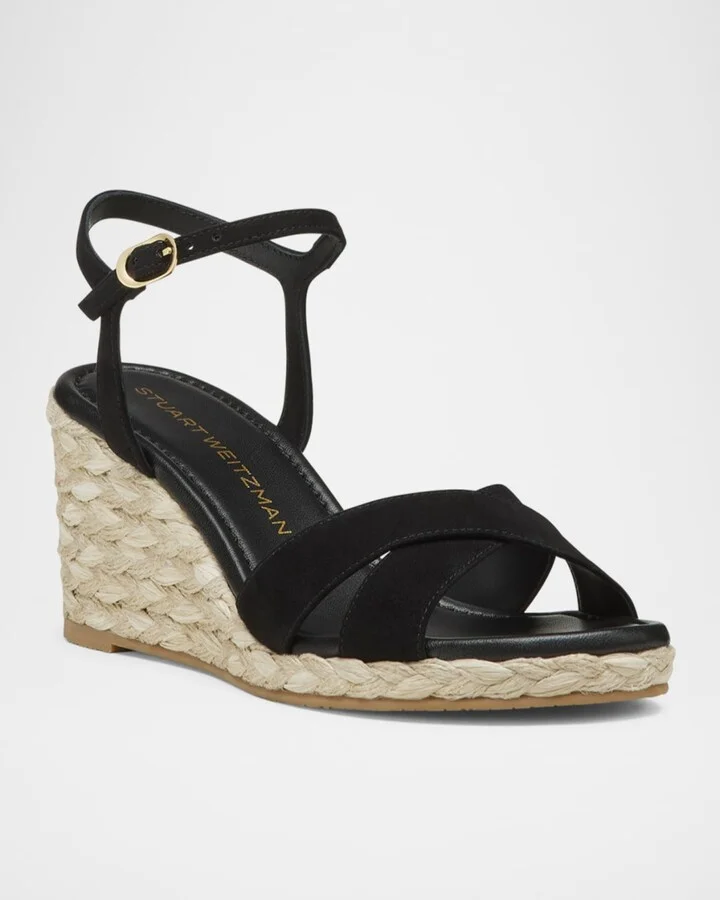 Dayna Suede Crisscross Wedge Espadrilles - Image 4