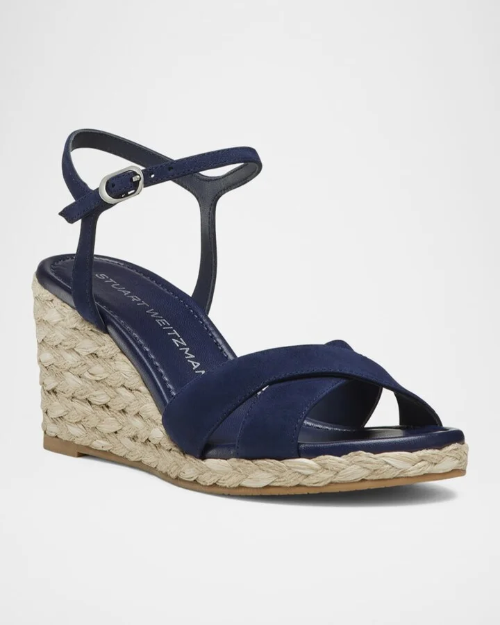 Dayna Suede Crisscross Wedge Espadrilles - Image 7