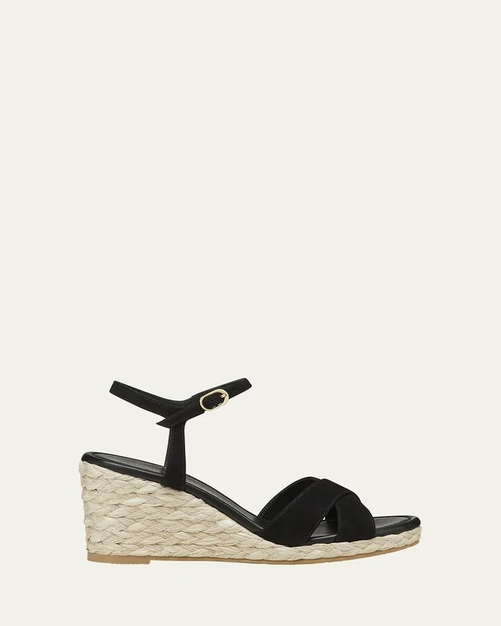 Dayna Suede Crisscross Wedge Espadrilles