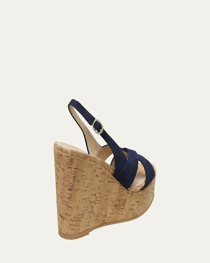 Dayna Suede Platform Wedge Sandals - Image 2