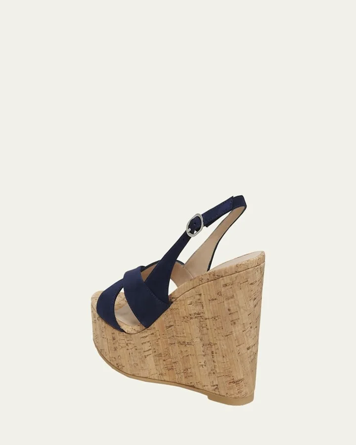 Dayna Suede Platform Wedge Sandals - Image 3
