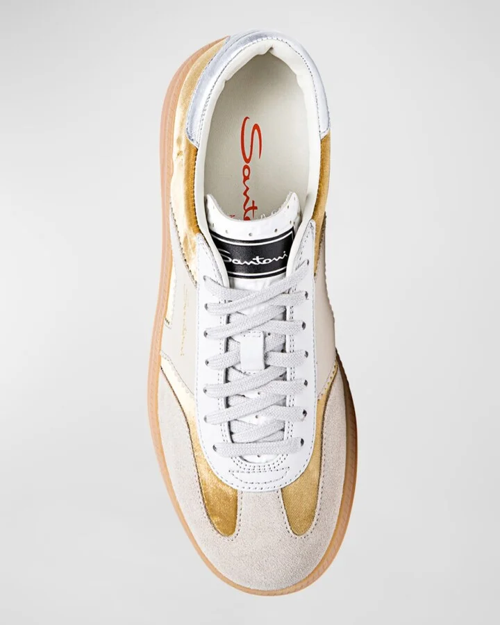DBA Metallic Leather Low-Top Sneakers - Image 4