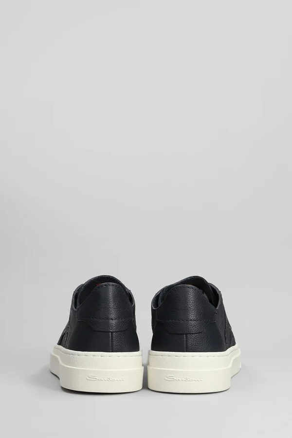 Dbs Sneakers In Blue Leather - Image 4