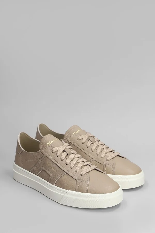 Dbs Sneakers In Taupe Leather - Image 2