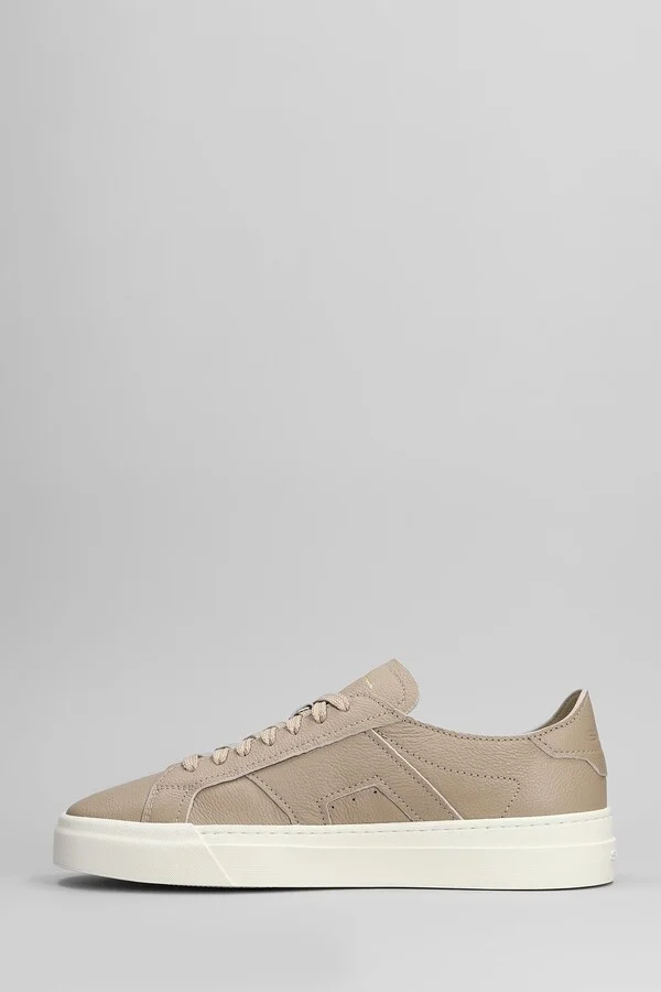 Dbs Sneakers In Taupe Leather - Image 3