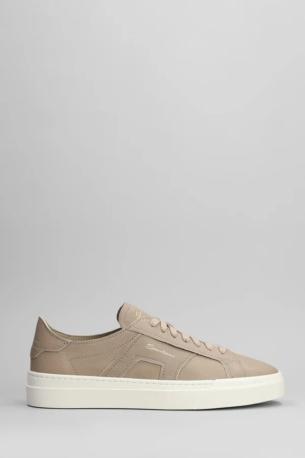 Dbs Sneakers In Taupe Leather - Image 4