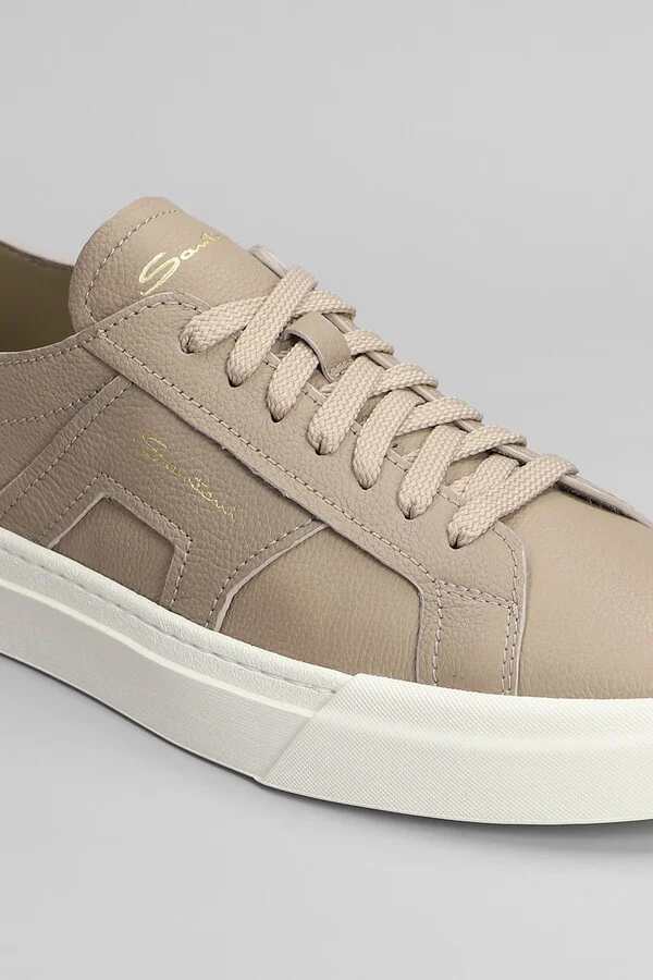 Dbs Sneakers In Taupe Leather - Image 5