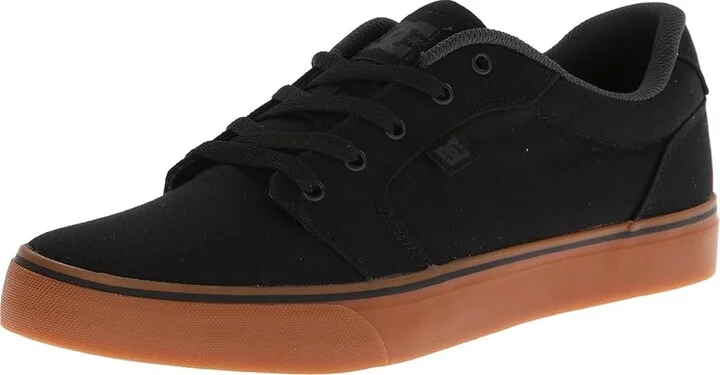 DC Anvil TX Men's Skate Shoes Black/Gum : 10 D - Medium, Canvas - Image 2