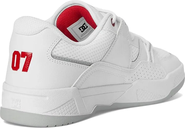 DC Construct Men's Shoes White/Red/Grey : 10.5 D - Medium, Leather - Image 4