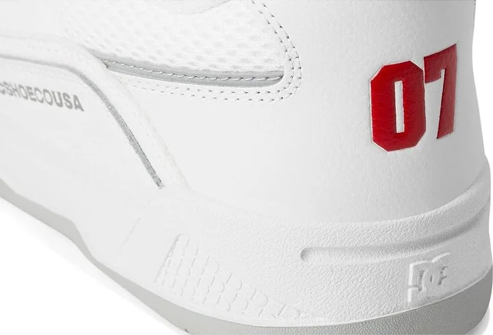 DC Construct Men's Shoes White/Red/Grey : 10.5 D - Medium, Leather - Image 7
