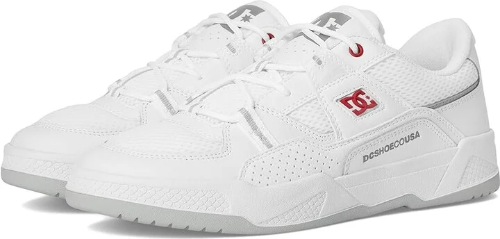 DC Construct Men's Shoes White/Red/Grey : 10.5 D - Medium, Leather