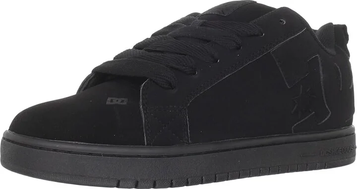 DC Court Graffik Men's Skate Shoes Black/Black/Black : 3 D - Medium, Leather - Image 2
