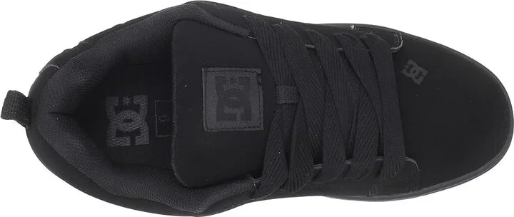 DC Court Graffik Men's Skate Shoes Black/Black/Black : 3 D - Medium, Leather - Image 3