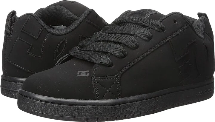 DC Court Graffik Men's Skate Shoes Black/Black/Black : 3 D - Medium, Leather