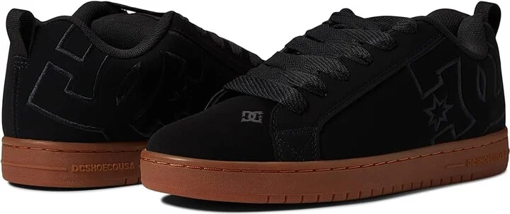 DC Court Graffik Men's Skate Shoes Black/Gum : 6 D - Medium, Leather