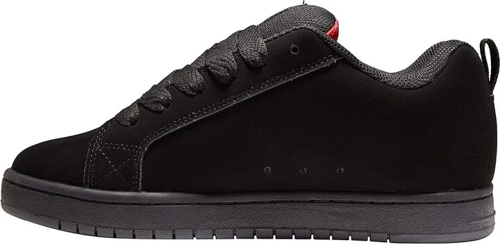 DC Court Graffik Men's Skate Shoes Black/Red : 10 D - Medium, Leather - Image 3