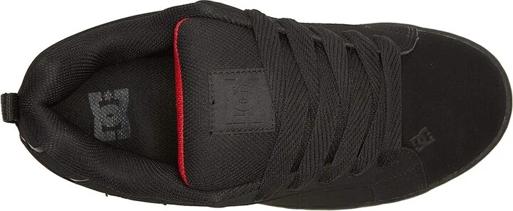 DC Court Graffik Men's Skate Shoes Black/Red : 10 D - Medium, Leather - Image 5