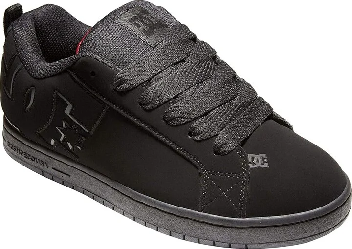 DC Court Graffik Men's Skate Shoes Black/Red : 10 D - Medium, Leather