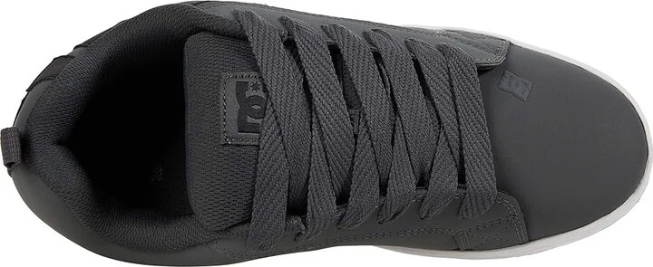 DC Court Graffik Men's Skate Shoes Dark Grey/Black/White : 10 D - Medium, Leather - Image 2