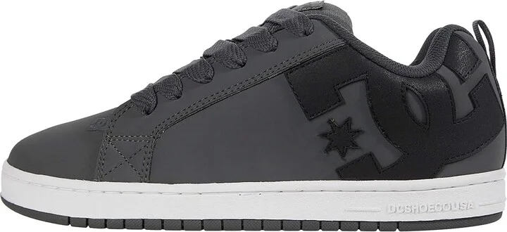 DC Court Graffik Men's Skate Shoes Dark Grey/Black/White : 10 D - Medium, Leather - Image 6