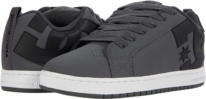 DC Court Graffik Men's Skate Shoes Dark Grey/Black/White : 10 D - Medium, Leather