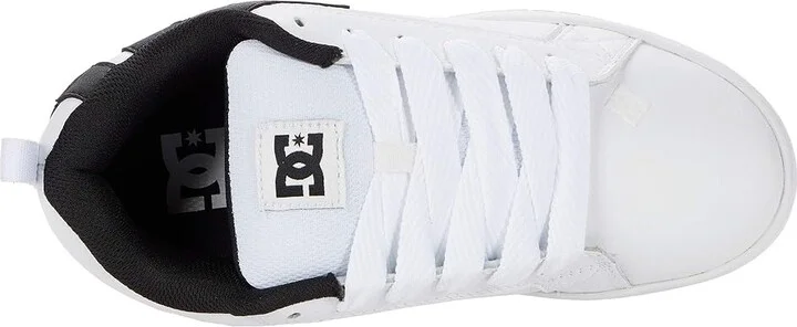 DC Court Graffik Men's Skate Shoes White/Black/Black : 10.5 D - Medium, Leather - Image 2