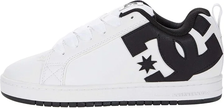 DC Court Graffik Men's Skate Shoes White/Black/Black : 10.5 D - Medium, Leather - Image 6