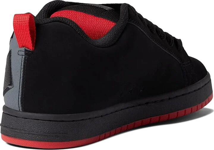 DC Court Graffik SQ Men's Skate Shoes Black/Grey/Red : 7 D - Medium, Suede - Image 4