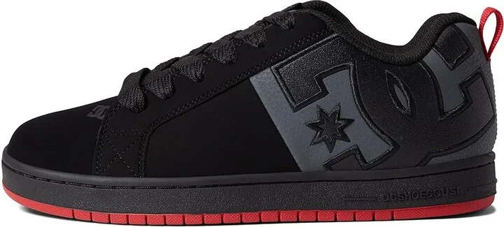 DC Court Graffik SQ Men's Skate Shoes Black/Grey/Red : 7 D - Medium, Suede - Image 6