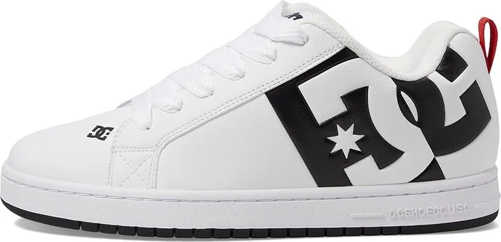DC Court Graffik SQ Men's Skate Shoes White/Black/Black : 10 D - Medium, Suede - Image 6