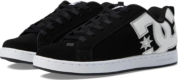DC Court Graffik W Women's Skate Shoes Black/White Stencil : 10.5 B - Medium