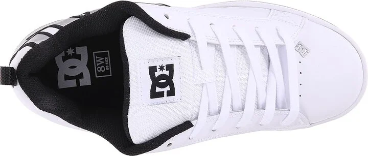 DC Court Graffik W Women's Skate Shoes White/Metallic Silver : 9 B - Medium - Image 3
