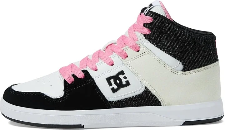 DC DC Shoes Cure Hi Top Women's Shoes Black/Crazy Pink/Denim : 10.5 B - Medium, Leather - Image 6