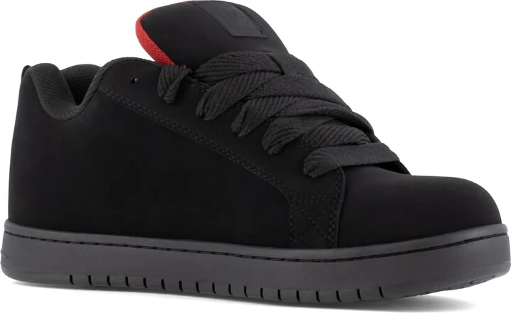 DC Men's Court Graffik Work Black and Red Composite Toe Boots Construction Shoe