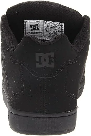 DC Net Men's Skate Shoes Black/Black/Black : 6 D - Medium, Leather/Suede/Synthetic - Image 5