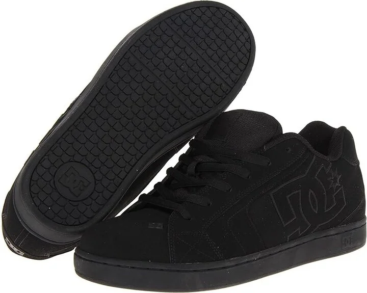 DC Net Men's Skate Shoes Black/Black/Black : 6 D - Medium, Leather/Suede/Synthetic
