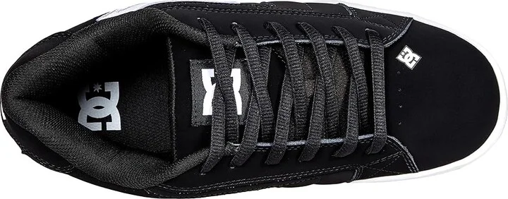 DC Net Men's Skate Shoes Black/Black/White : 10 D - Medium, Leather/Suede/Synthetic - Image 3