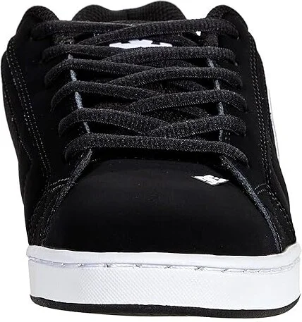 DC Net Men's Skate Shoes Black/Black/White : 10 D - Medium, Leather/Suede/Synthetic - Image 6