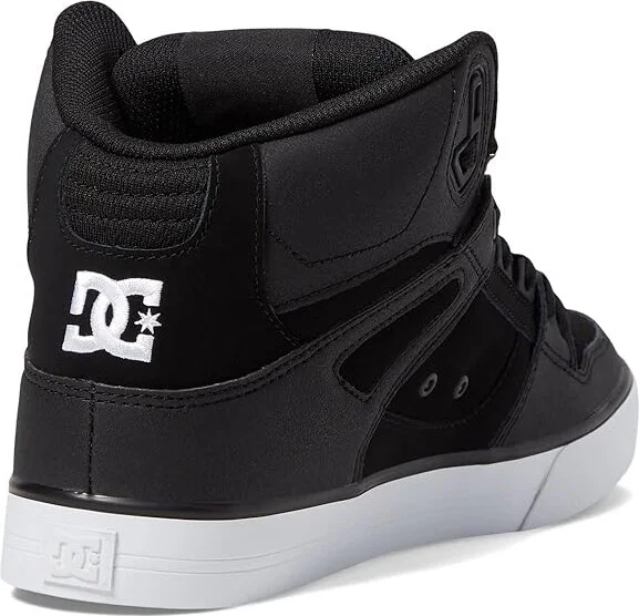 DC Pure High-Top WC Men's Skate Shoes Black/Black/White Snake : 10 D - Medium, Canvas/Leather/Suede - Image 4