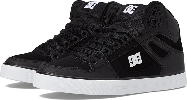 DC Pure High-Top WC Men's Skate Shoes Black/Black/White Snake : 10 D - Medium, Canvas/Leather/Suede