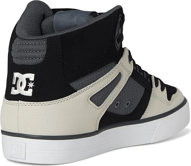 DC Pure High-Top WC Men's Skate Shoes Black/Grey/Brown : 9 D - Medium, Canvas/Leather/Suede - Image 4