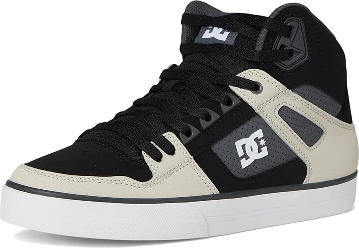 DC Pure High-Top WC Men's Skate Shoes Black/Grey/Brown : 9 D - Medium, Canvas/Leather/Suede - Image 5