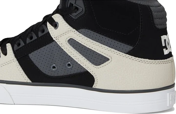 DC Pure High-Top WC Men's Skate Shoes Black/Grey/Brown : 9 D - Medium, Canvas/Leather/Suede - Image 7