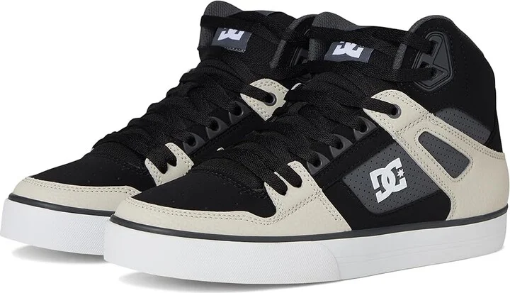 DC Pure High-Top WC Men's Skate Shoes Black/Grey/Brown : 9 D - Medium, Canvas/Leather/Suede