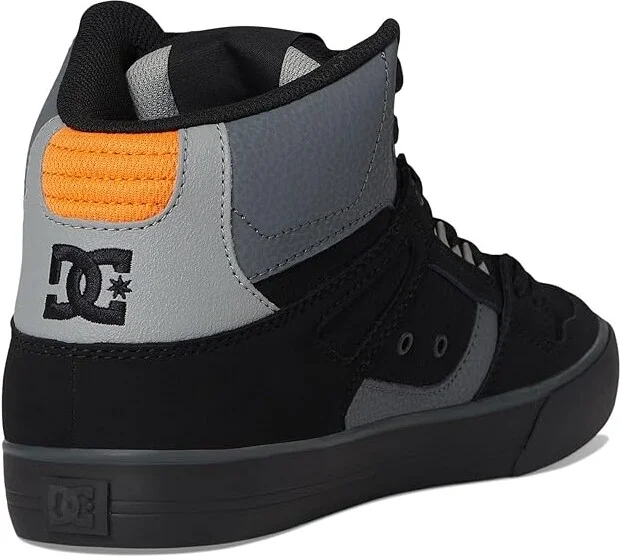 DC Pure High-Top WC Men's Skate Shoes Black/Orange/Grey : 13 D - Medium, Canvas/Leather/Suede - Image 4