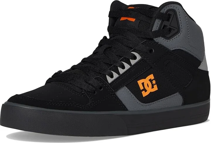 DC Pure High-Top WC Men's Skate Shoes Black/Orange/Grey : 13 D - Medium, Canvas/Leather/Suede - Image 5