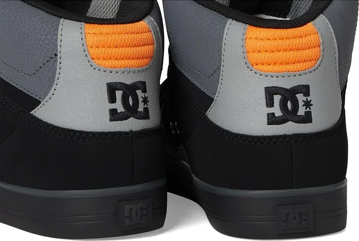 DC Pure High-Top WC Men's Skate Shoes Black/Orange/Grey : 13 D - Medium, Canvas/Leather/Suede - Image 7