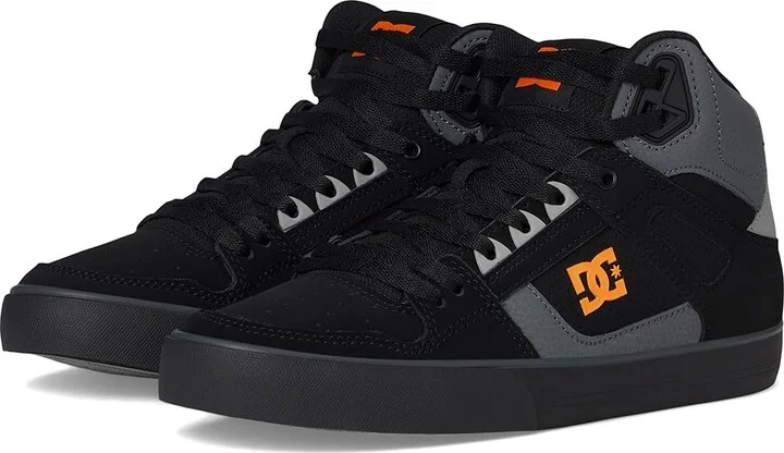 DC Pure High-Top WC Men's Skate Shoes Black/Orange/Grey : 13 D - Medium, Canvas/Leather/Suede