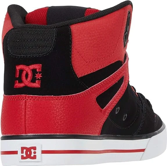 DC Pure High-Top WC Men's Skate Shoes Fiery Red/White/Black : 10 D - Medium, Canvas/Leather/Suede - Image 4