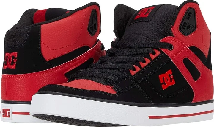 DC Pure High-Top WC Men's Skate Shoes Fiery Red/White/Black : 10 D - Medium, Canvas/Leather/Suede